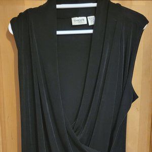 Chico's Travelers 3 XL V Neck Sleeveless Overlapping Shell Womens